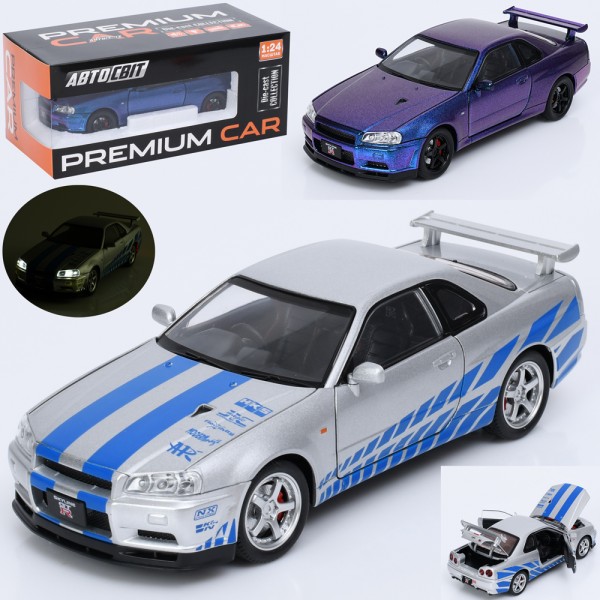 253108 Машина AP-2124 АвтоСвіт, 1:24, метал, інерція, 21см, звук, світло, відчиняються двері/багажник