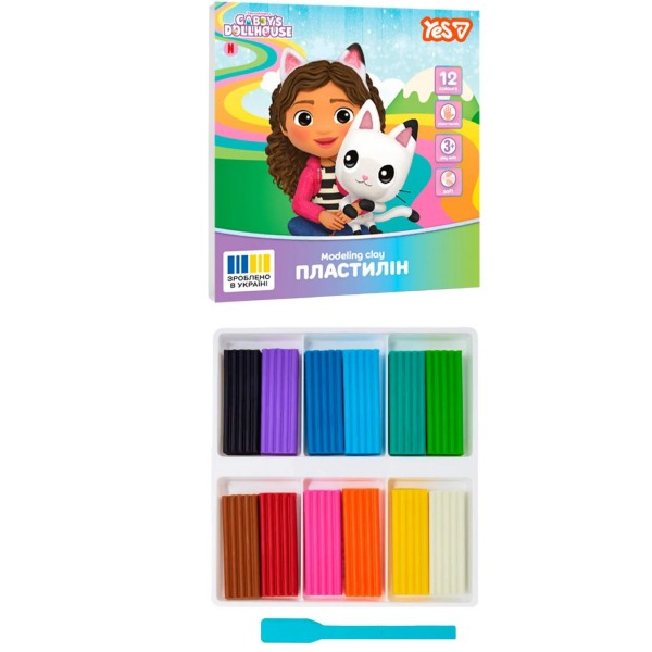 259271 Пластилін Yes, 12 кол., 240г "Gabby Dollhouse"