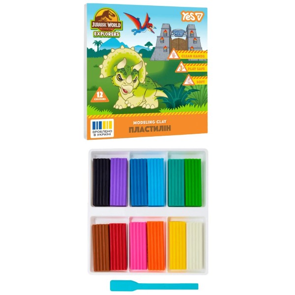 259272 Пластилін Yes, 12 кол., 240г "Jurassic World.Kids"