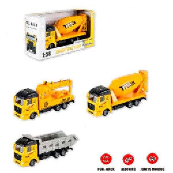 249626 Будтехніка 6009 інерція, метал, 1:38, 19см, гумові колеса, рухл.деталі,3 види,кор. 23,5-13-8см