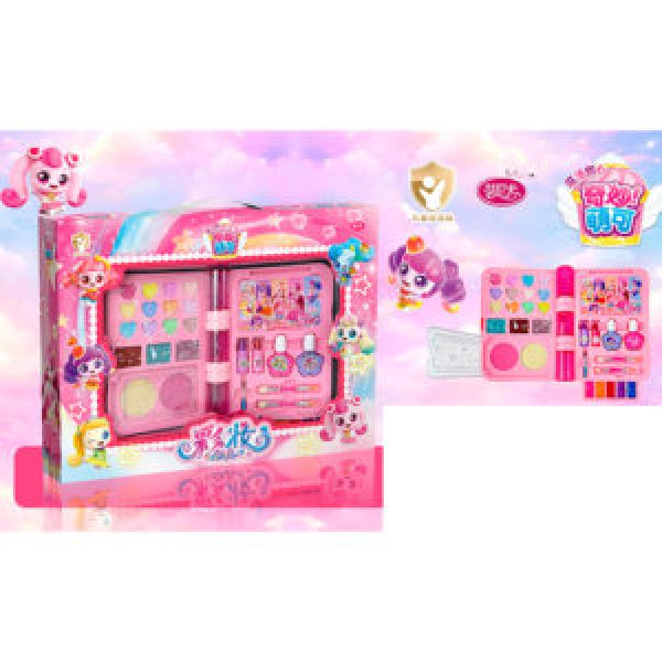 249611 Косметика MNK7007 палетка-набір,тіні,помада 2шт,пензлики,лак2шт,кор.38-29-6см