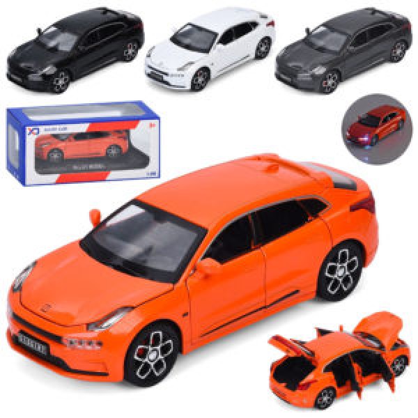 249662 Машина DY668-69  інерція,метал,1:28, відчиняються двері/багажник/капот,звук,світ.бат.кор.