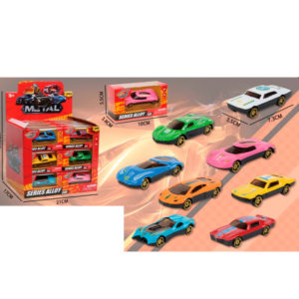 249687 Машина LA-621 метал, 7,5см, кор., 24шт(8 видів) в дисплеї, 21-17,5-17см