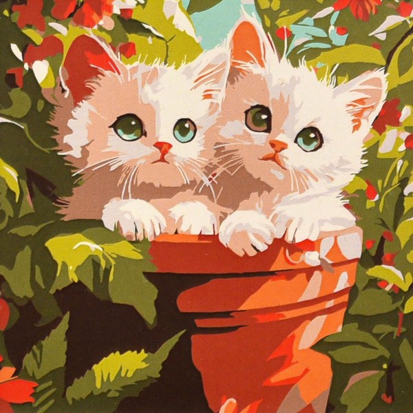 249870 Картина за номерами Strateg Маленькі бешкетники 20х20 (HH8054)