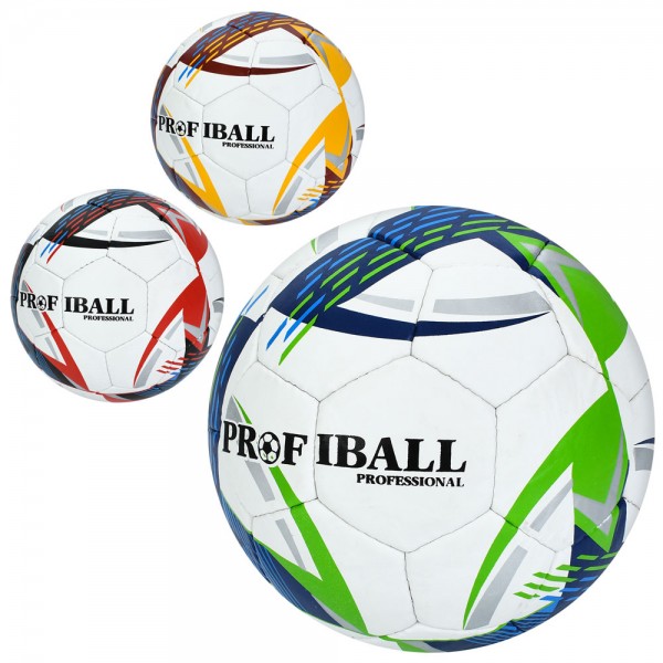 244123 М'яч футбольний 2500-310 (30шт) розмір 5,  ПУ1, ручна робота, 32 панелі, 410-430г, 3 кольори, у пакеті