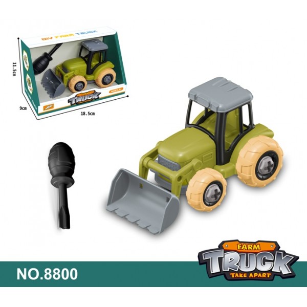 263031 Конструктор на шурупах 8800 бульдозер, викрутка, кор.