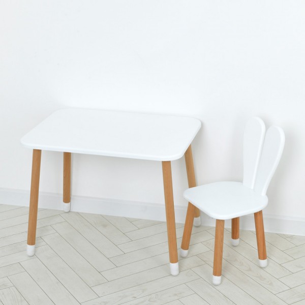 152953 Комплект ARINWOOD Зайчик Білий (столик 500×680 + стілець) 04-027W