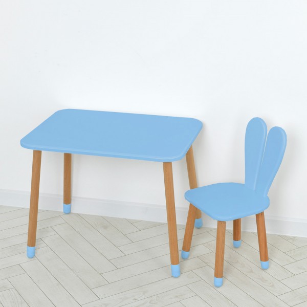 152957 Комплект ARINWOOD Зайчик Пастельно-синій (столик 500×680 + стілець) 04-027BLAKYTN