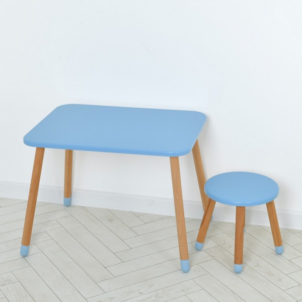 152958 Комплект ARINWOOD Зайчик Пастельно-синій (столик 500×680 + табурет) 04-026BLAKYTN