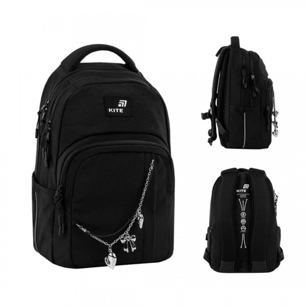 252602 Рюкзак Kite Education teens 2578M Black&Charm