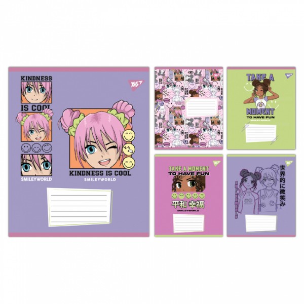 228120 А5/12 лін. Yes Smiley World Cool, зошит учнівський шкільний