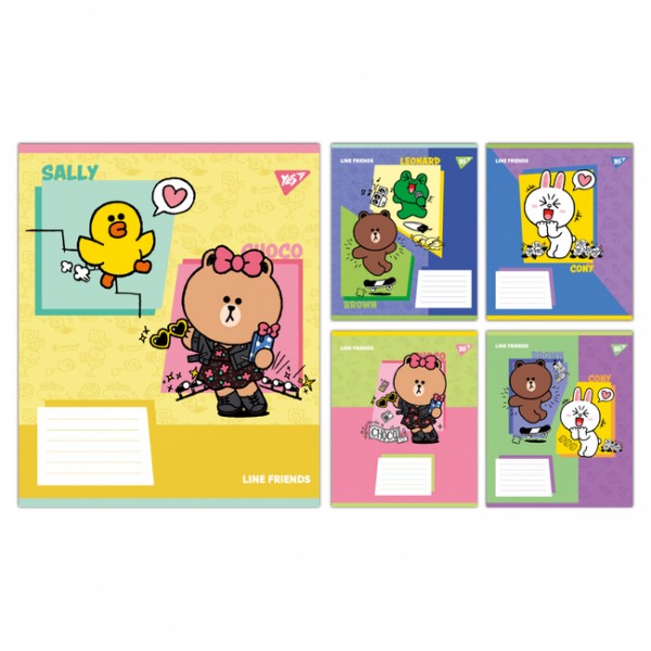 228111 А5/18 лін. Yes Line Friends Funny, зошит учнівський шкільний