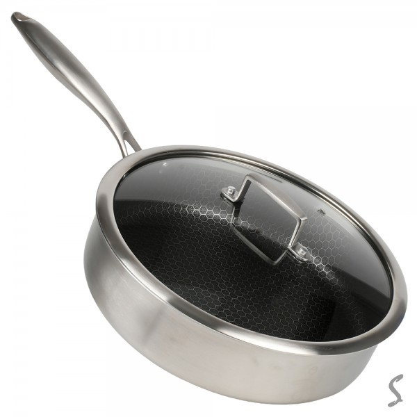 246743 Пательня-сотейник з антипригарним покриттям з кришкою "Соти" d28см інд. дно, 10387