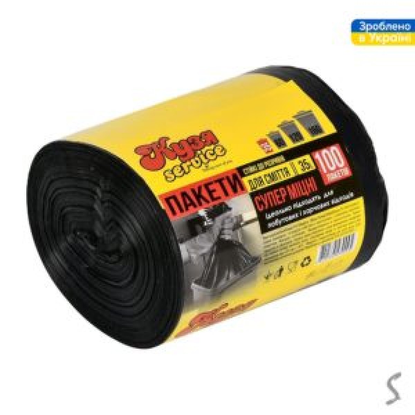 247135 Пакети для сміття суперміцні 35л 100шт/уп 50*60см., KS-1020