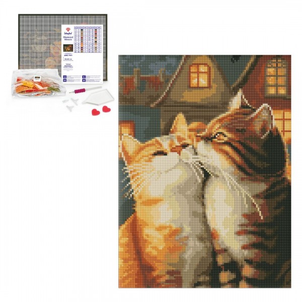 222681 Набір з алмазною мозаїкою "Закохані котики" 30x40см