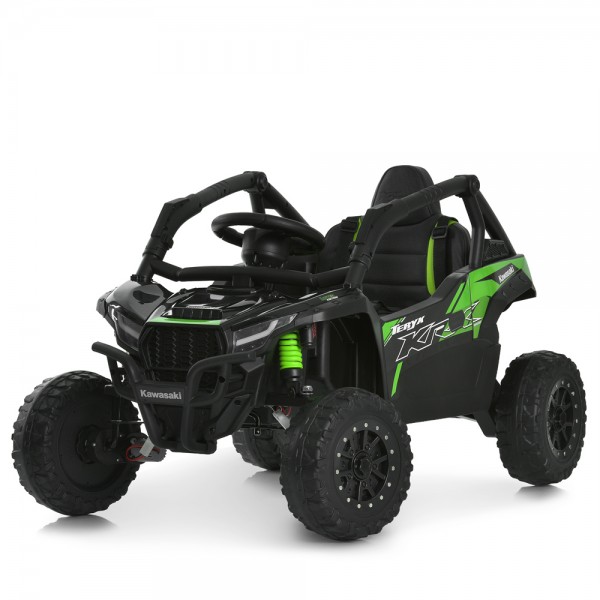 246445 Джип JS330EBLR-2-5(24V) радіокер.2,4G, 4*35W, 1*24V5AH, EVA, шкіра, TF, чорно-зелений