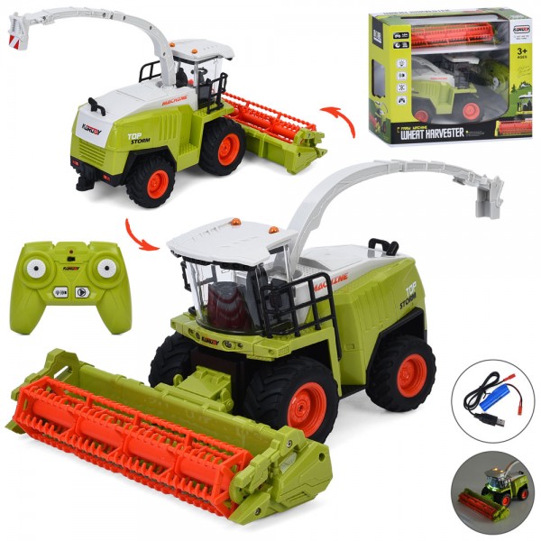 246544 Комбайн 6611 радіокер.2,4G,акум.,1:24,сільськогосподарська техніка,USB,гум. колеса,муз.,світло,