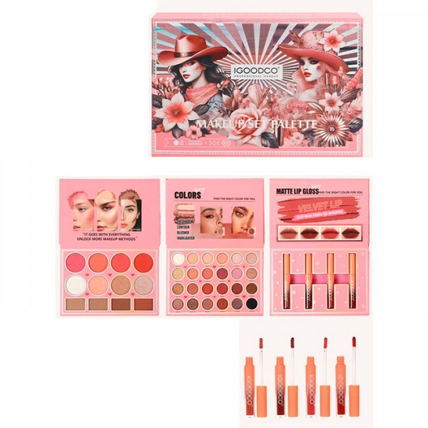 246486 Косметика IG3212 тіні 36шт, блиск для губ 4шт, в кор., 19,5-13,5-3см