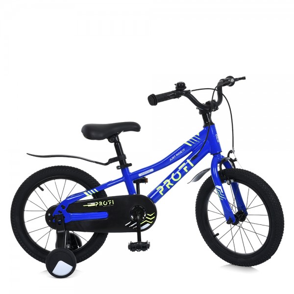 165496 Велосипед дитячий 16д. MB 1608-2 SKD75, сталева рама, дод. кол., блакитний.