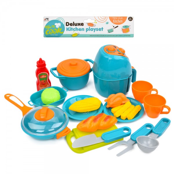 162768 Набір посуду 523-3 мультіварка, кастрюля, сковорідка, кухонний набір, продукти, 28-33-7 см.