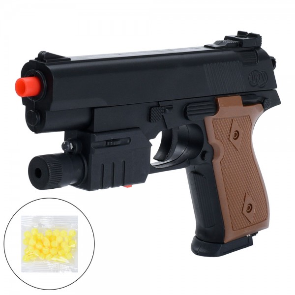 244644 Пістолет 238BS пластикові кулі, світло, лазер, бат.(табл), кул., 20-15-3 см.