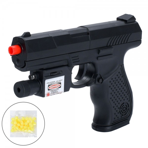 244647 Пістолет P9B пластикові кулі, світло, лазер, бат.(табл), кул., 15-20-3 см.