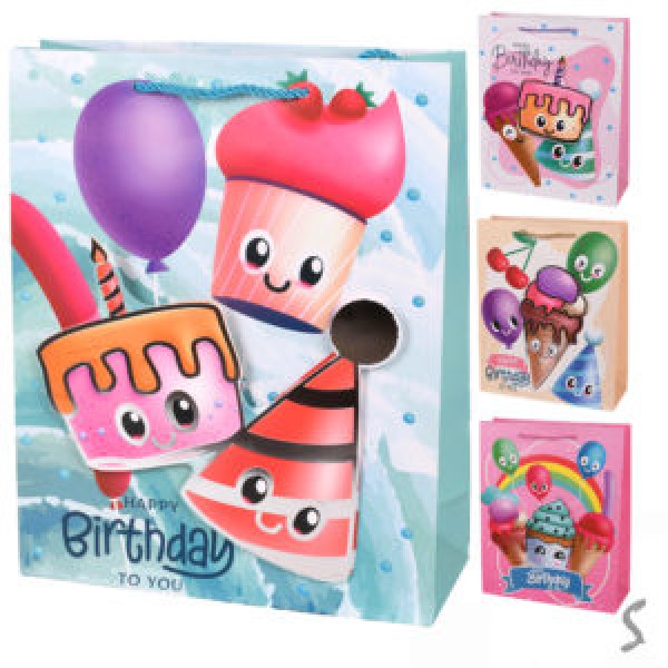 246230 Пакет подарунковий паперовий S "Happy Birthday 3D" 18*23*10см R94936-S