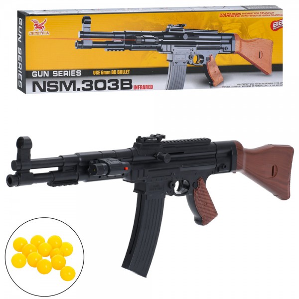 247308 Автомат 303B 63см, пластикові кулі, лазер, бат(табл), кор., 66,5-19-6,5см