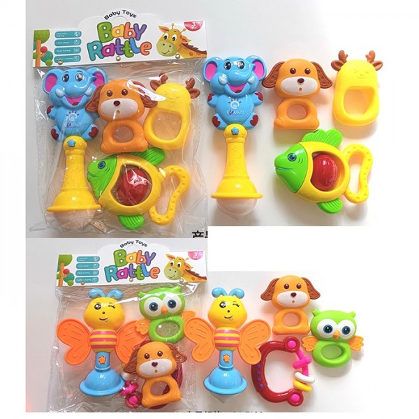 247311 Брязкальце A888-177-183 набір 4шт, від 8см, текстурні деталі, 2 види, кул., 22,5-25-6см