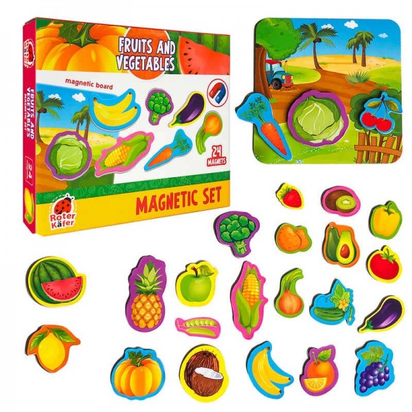 167992 Magnetic set "Vegetables and fruits" with board RK2090-06