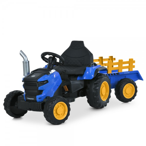 244313 Трактор M 6261EBLR-4 2,4G радіок.,1акум12V7AH, 2*35W, MP3, USB,TF,BT,EVA,музика,світло, шкіра, синій
