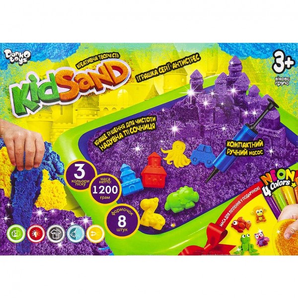243872 Набір креативної творчості "Кінетичний пісок "KidSand" 1200г+пісочниця укр. (5)