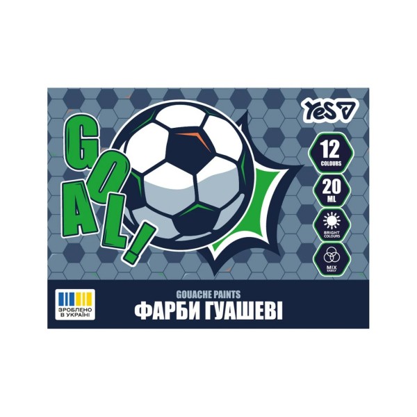 259282 Фарби гуашеві Yes Football 12 кол. 20 мл