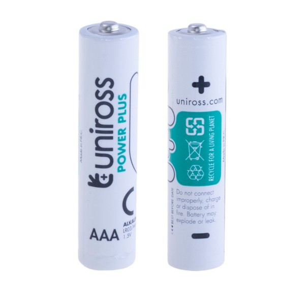 251586 Батарейка Uniross лужна Power Plus Alkaline AAA 1.5V - BX40 ПВХ плівка 2 шт в упаковці