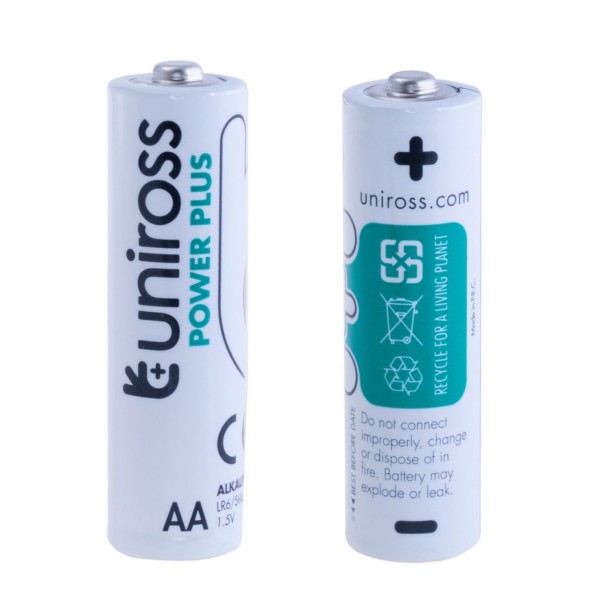 251585 Батарейка Uniross лужна Power Plus Alkaline AA 1.5V - BX40 ПВХ плівка 2 шт в упаковці