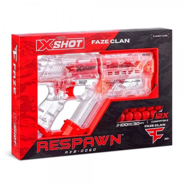 165018 Швидкострільний бластер X-SHOT Chaos FAZE Respawn (12 кульок), 36499