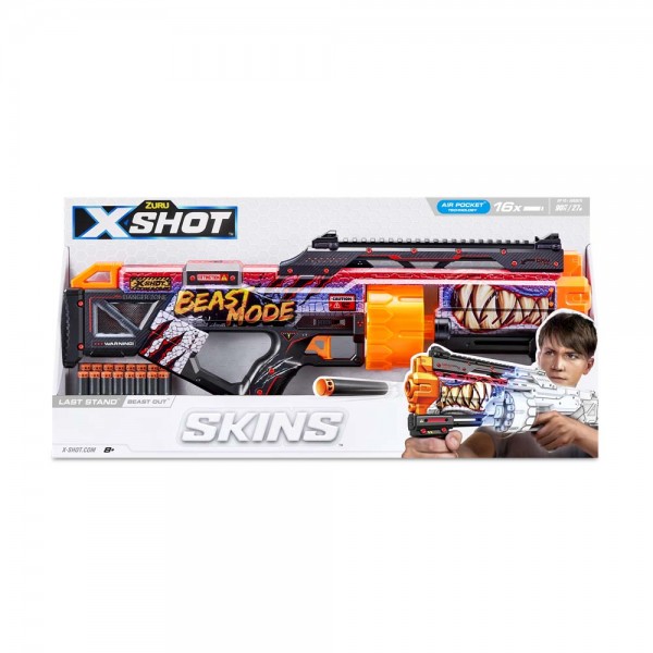 175500 Швидкострільний бластер X-SHOT Skins Last Stand Beast Out (16 патронів), 36518J