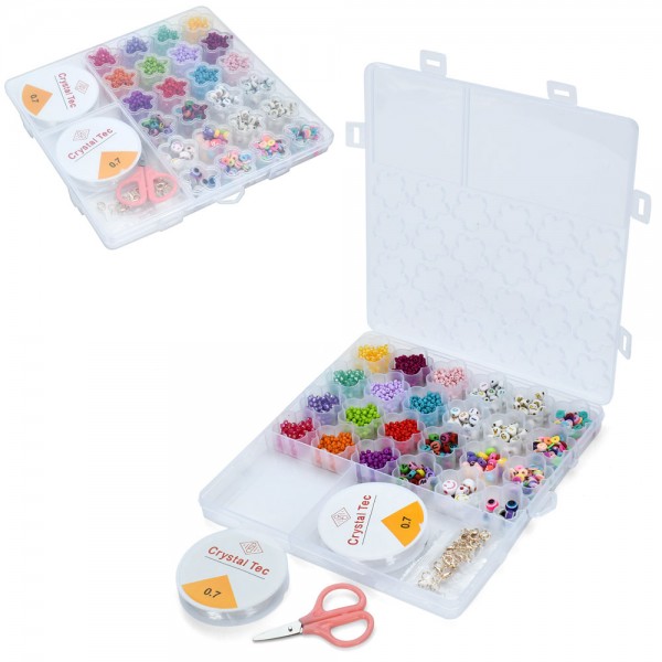 244918 Бісер A103-15E намистини-англ.літери, паєтки, ножиці, пенал, 20-20-2 см.