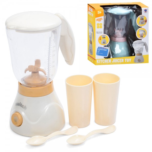 244899 Блендер XS-25020 обертається гвинт, стакан 2 шт., ложка 2 шт., 2 кольори, муз. бат.