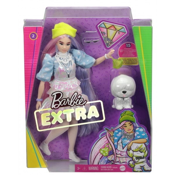 125093 Лялька Barbie "Екстра" у cалатовій шапочці