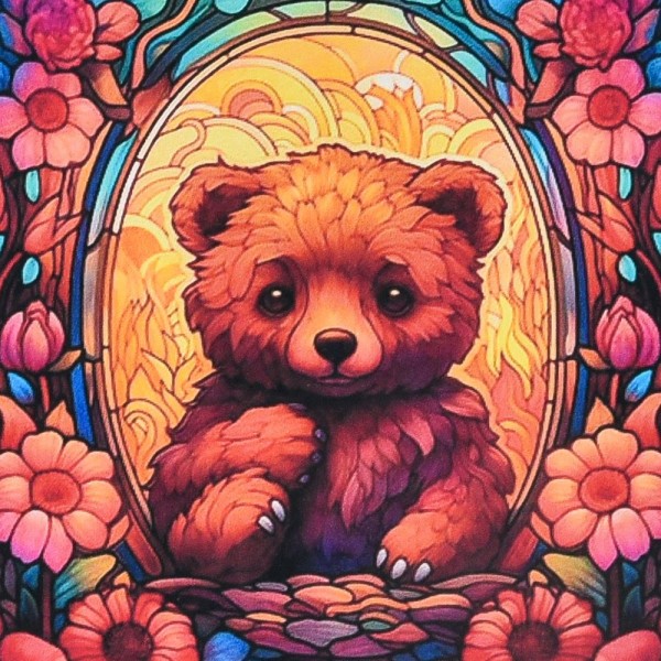 243795 Набір для творчості алмазна картина Ведмедик Strateg розміром 30х30 см (DEEX16288)