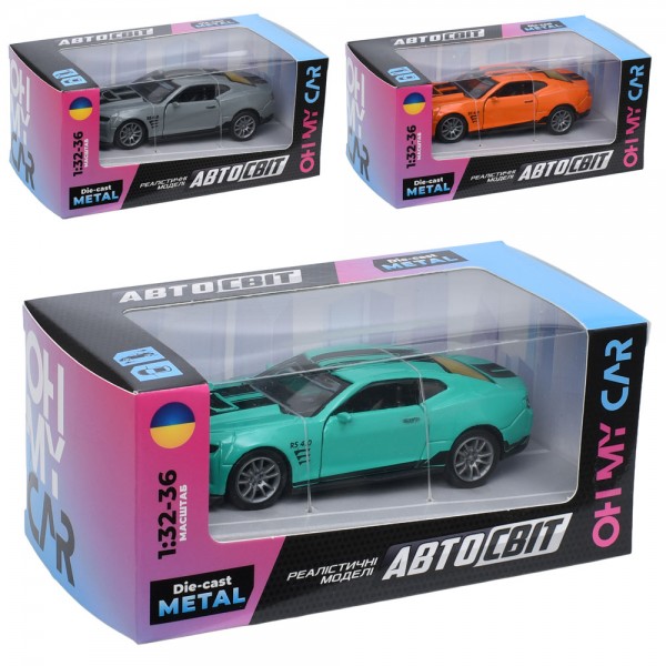253239 Машина AS-3225  АвтоСвіт, 1:32-36, метал, інерція, 12см, відчиняються двері, гумові колеса