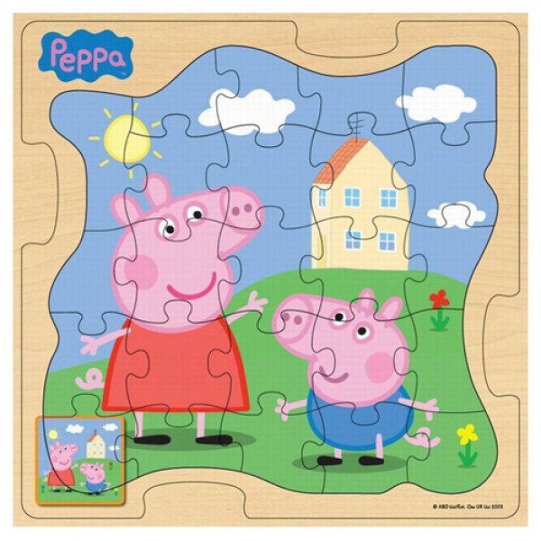 192773 Дерев'яний пазл Peppa -  ПЕППА ТА ДЖОРДЖ НА ПРОГУЛЯНЦІ (24 елементи, 30х30 см)