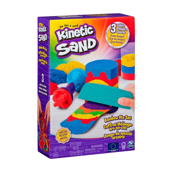 211742 Набір піску для дитячої творчості - KINETIC SAND ВЕСЕЛКОВИЙ МІКС (3 кольори, 383 g, аксес.)