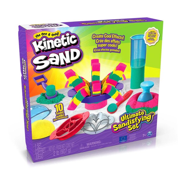 211743 Набір піску для дитячої творчості - KINETIC SAND КОЛЬОРОВІ ПРИГОДИ (3 кольори, 907 g, аксес.)