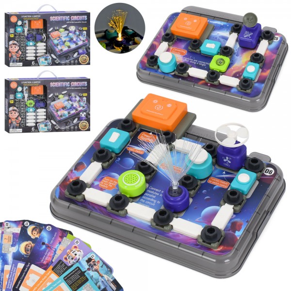 247663 Конструктор 77-54K-55K електронний, ігрове поле, схема, світ, 2 види (45дет,46дет),бат45-29,5-5,5см