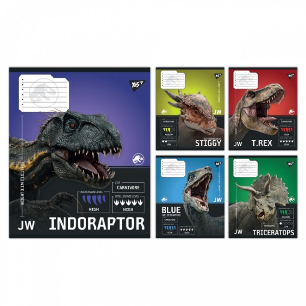 226128 А5/18 лін. Yes JURASSIC WORLD Strength and Power, зошит учнівський шкільний