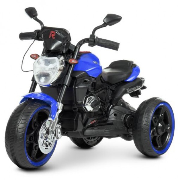 136263 Мотоцикл M 4534-4 1 акум.6V7AH, 2 мотори 25W, муз., світло, MP3, USB, синій.