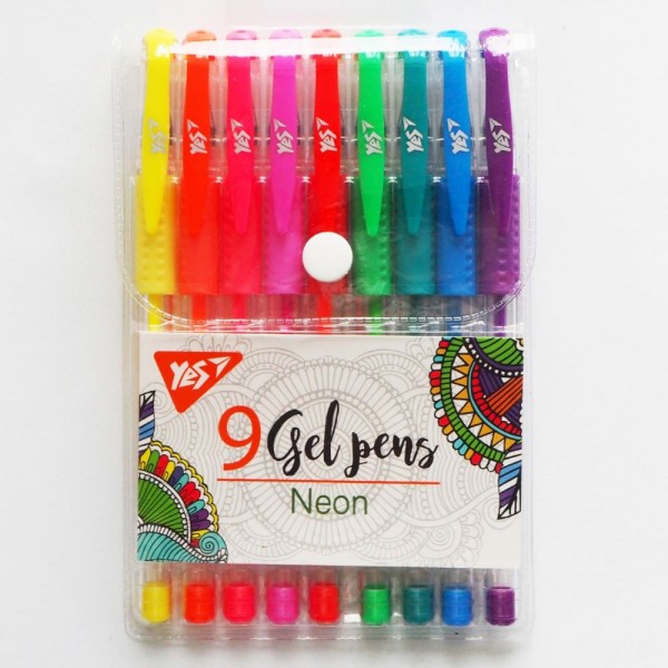 162420 Набір гелевих ручок YES "Neon" 9 шт.
