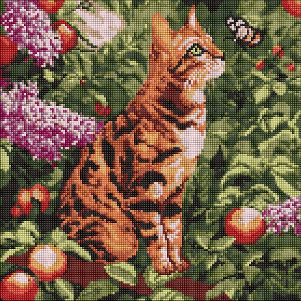 247527 Набір з алмазною мозаїкою "Бенгальський кіт" 40х40см